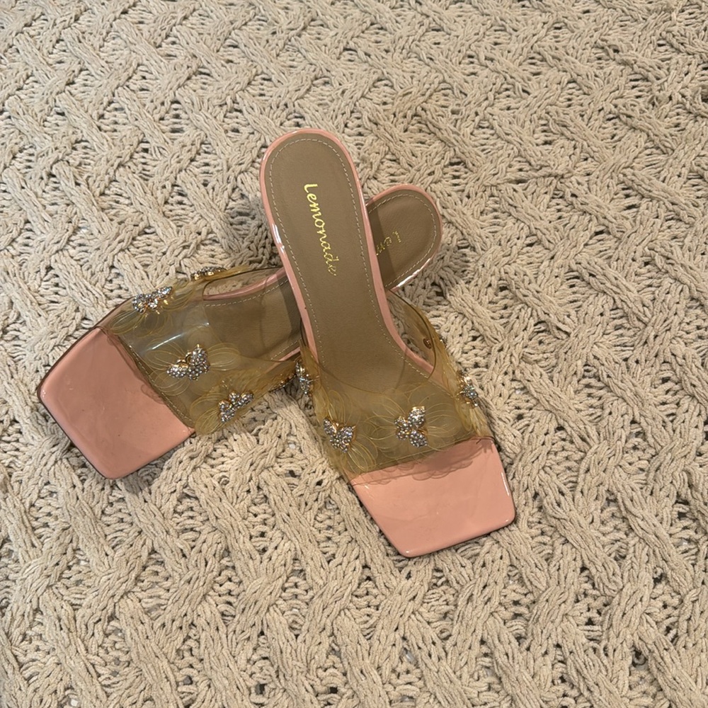 Sparkly nude butterfly mules from XOXO by lemonade
